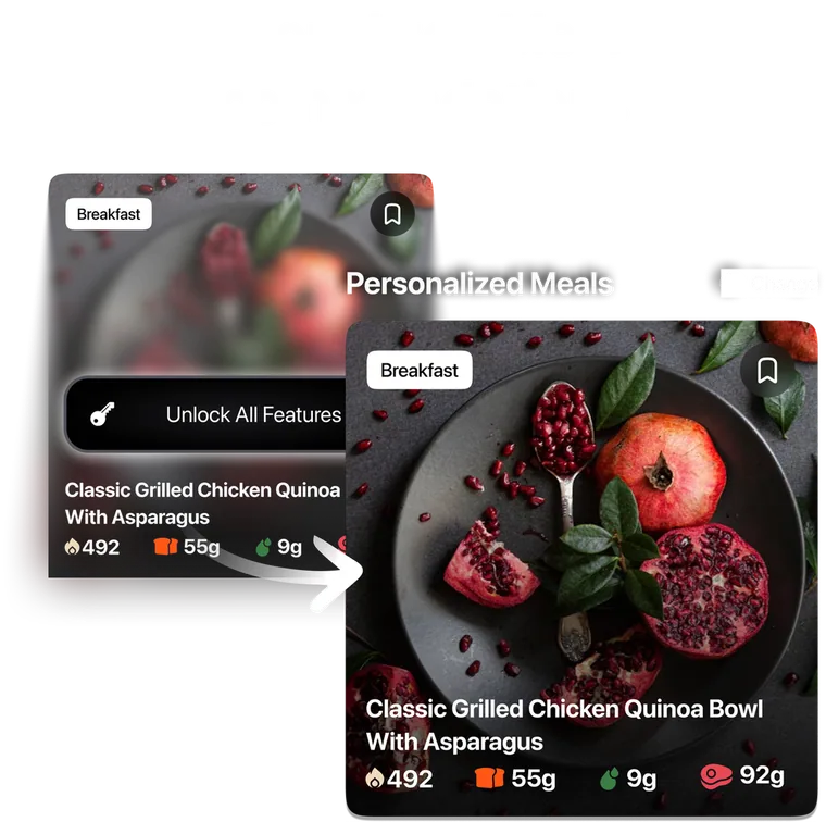 Personal meal plan screen